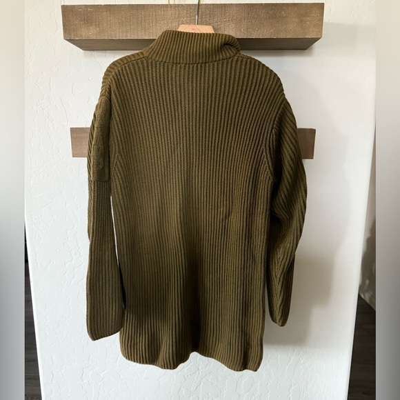 Kapalua|Olive thick knit ribbed sweater,quarter zip•••boho style,size medium - Picture 3 of 11